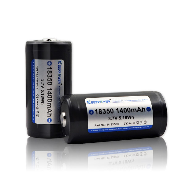 2x Pack 18350 1400mAh Battery works with C-18 and C-19